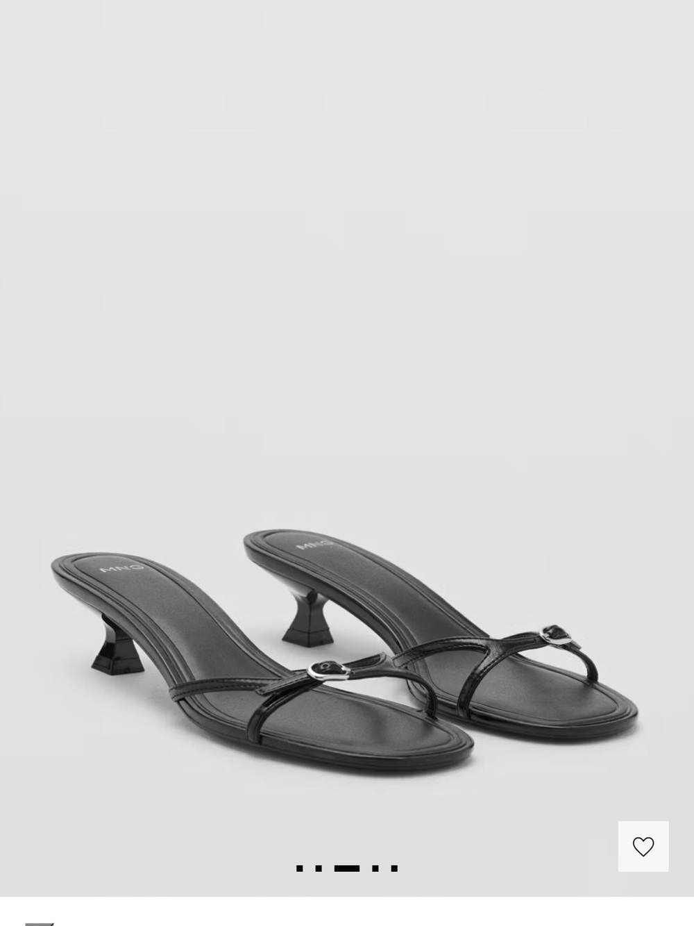New Mango Black Mini Heel Sandals